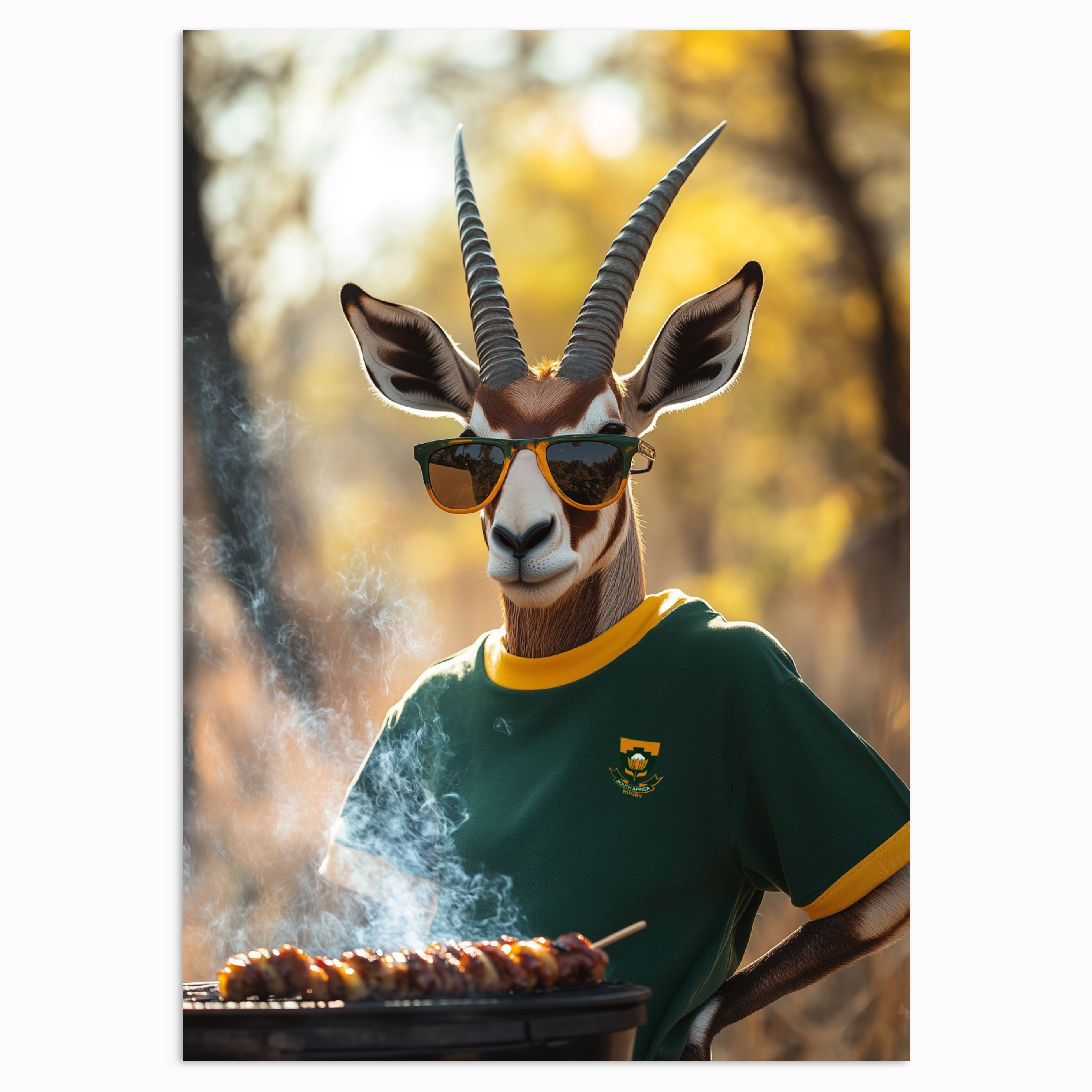 Rugby Grill Champ Springbok Fan Braai Art South African Themed Art rugby-grill-champ-springbok-fan-braai-art-south-african-themed-art