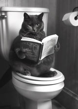 Plus Size Kitty on the Loo wall art