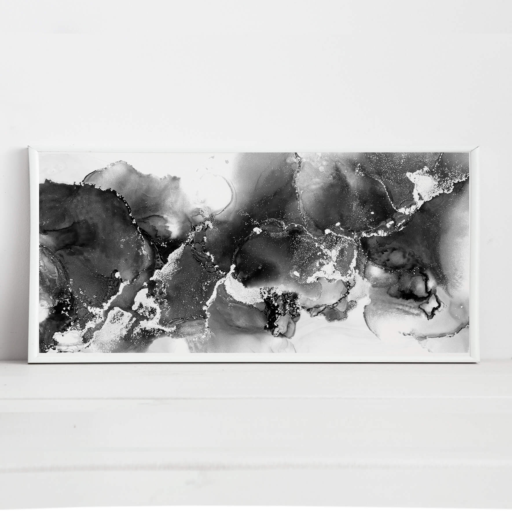 Black White Abstract Canvas Print