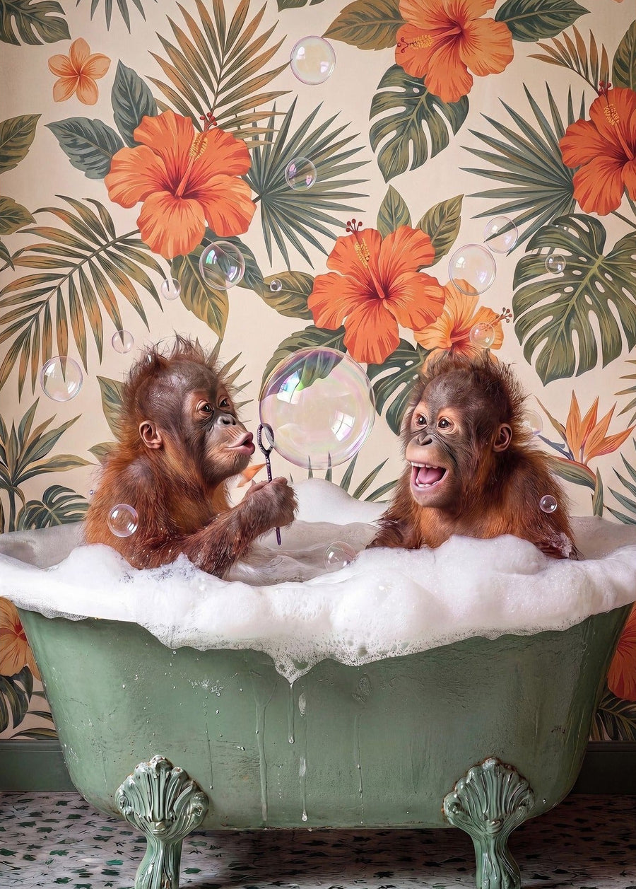 Bubble Bath Orangutan Pair