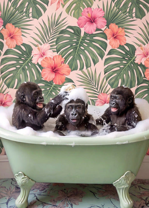 Primates In Bubble Bath Bliss