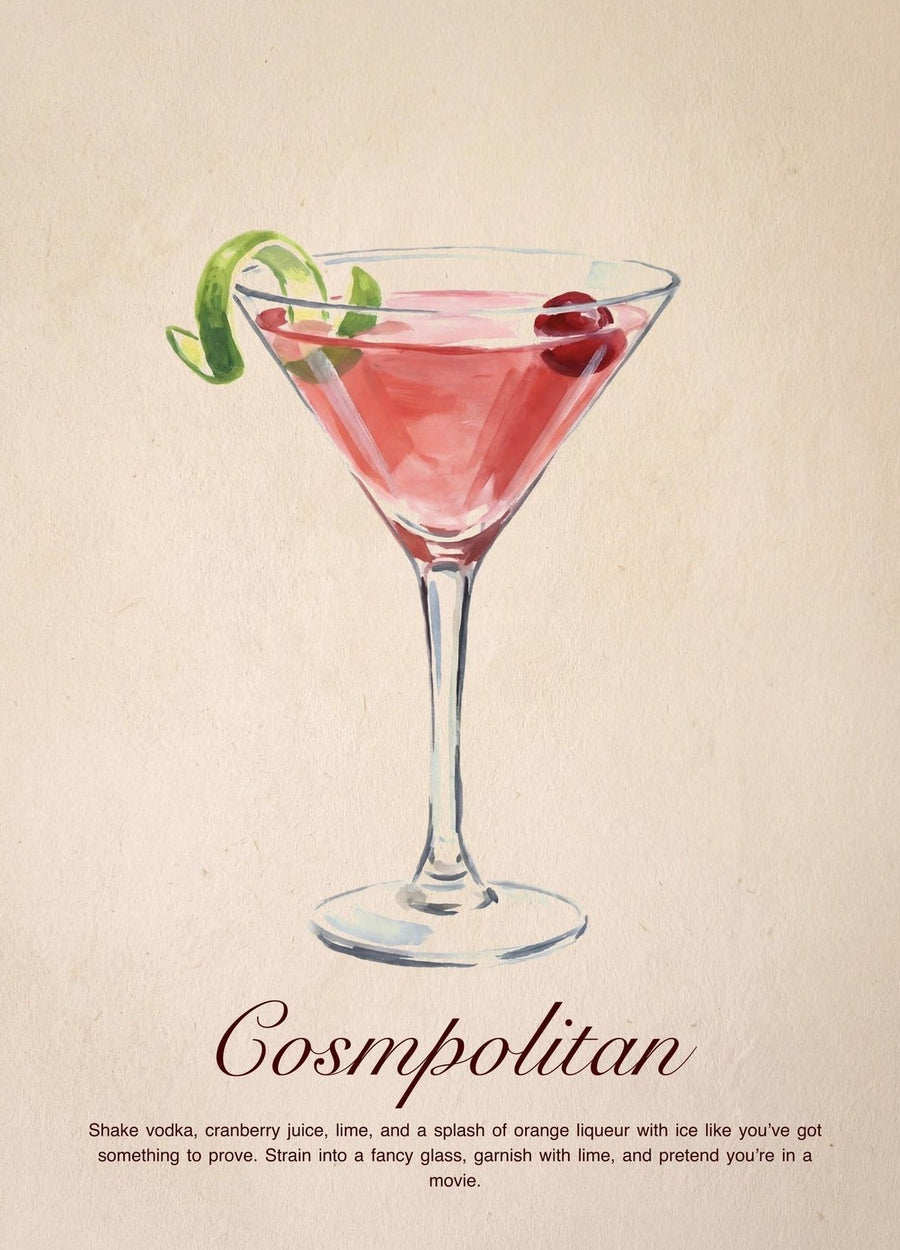 Cosmopolitan Cocktail Recipe Art