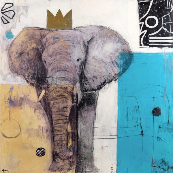 Crowned Elephant Royal Portrait wall art