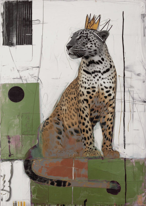 Crowned Leopard Abstract Majesty wall art