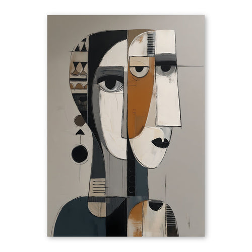 Fragmented Faces Cubist Portrait