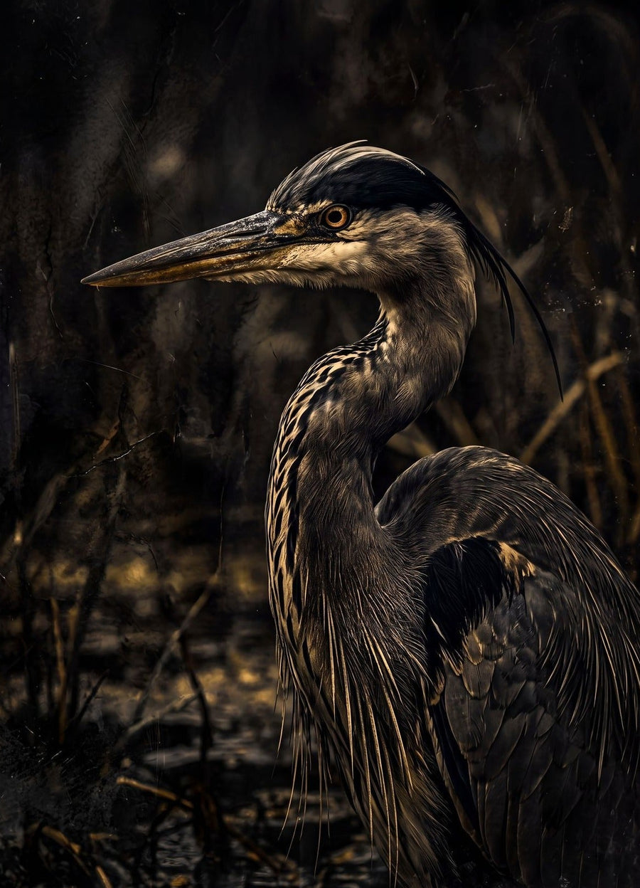 Great Blue Heron In Golden Light