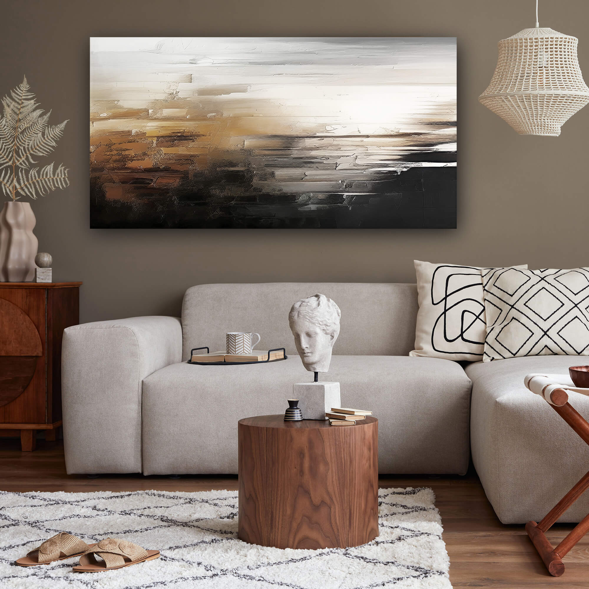 Neutral Abstract Wall Art Print Artworld