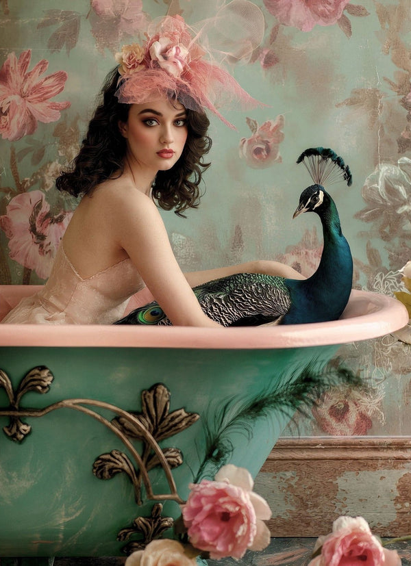 Peacock Bath Luxury Portrait