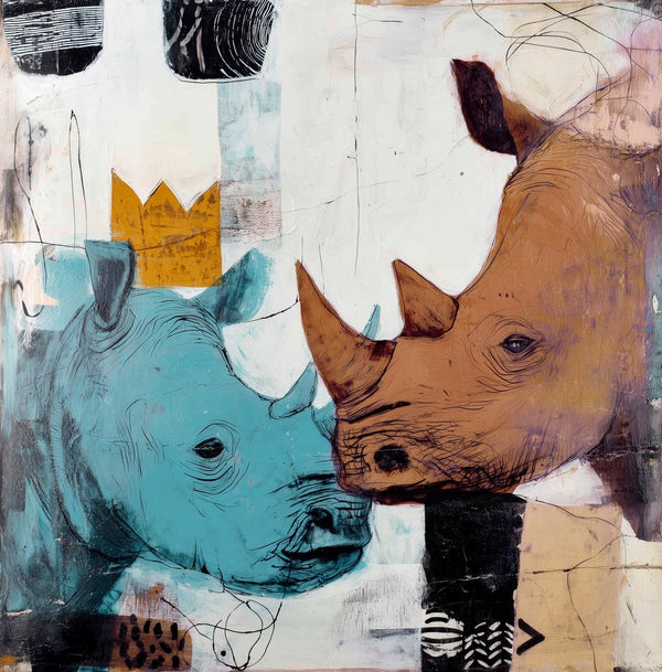 Rhino Royalty Meeting wall art