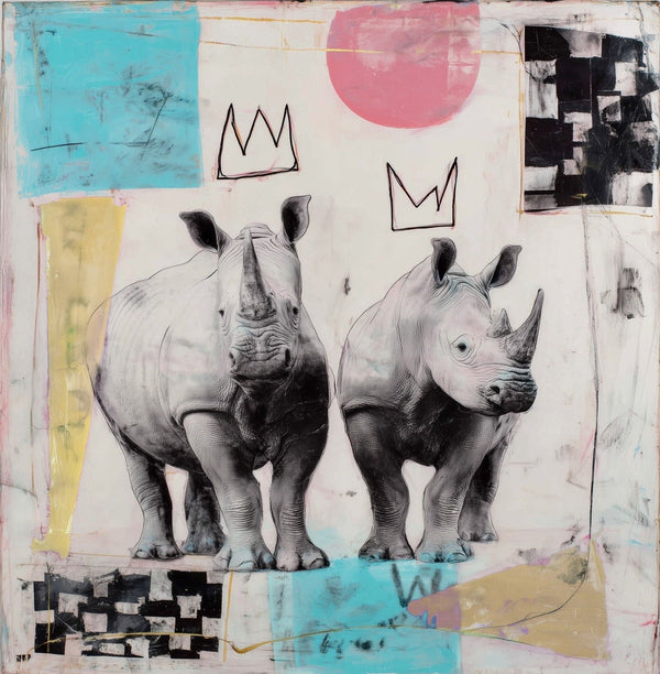 Rhino Royalty Twin Thrones wall art