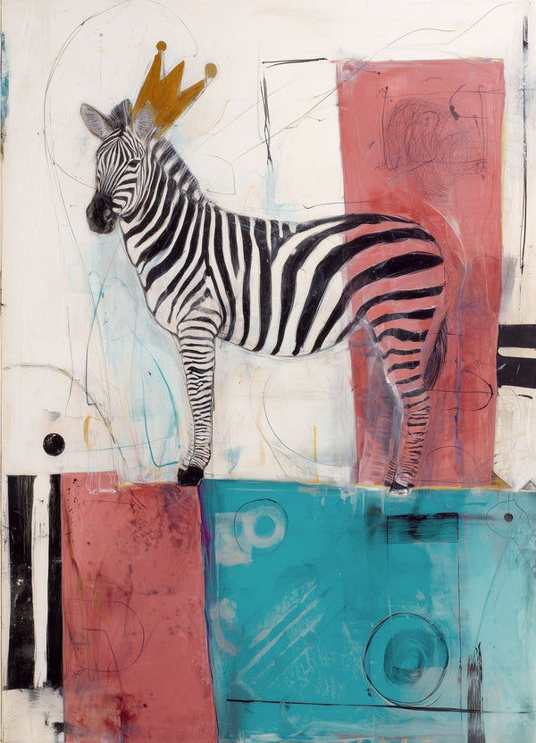 Royal Zebra Abstract Composition wall art