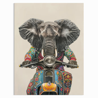 Elephant Biker Poster