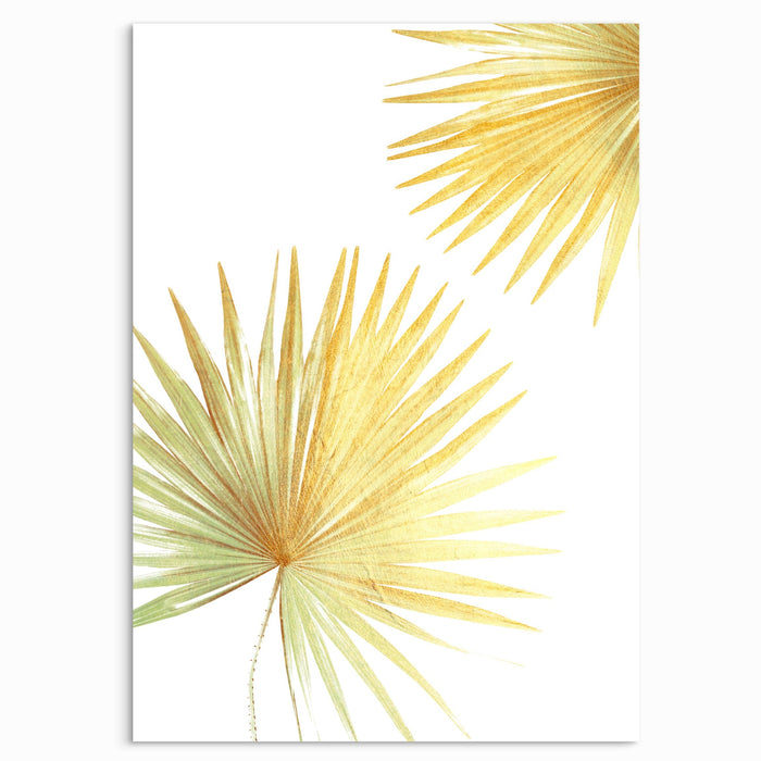 Gold Fan Palm Leaf Art