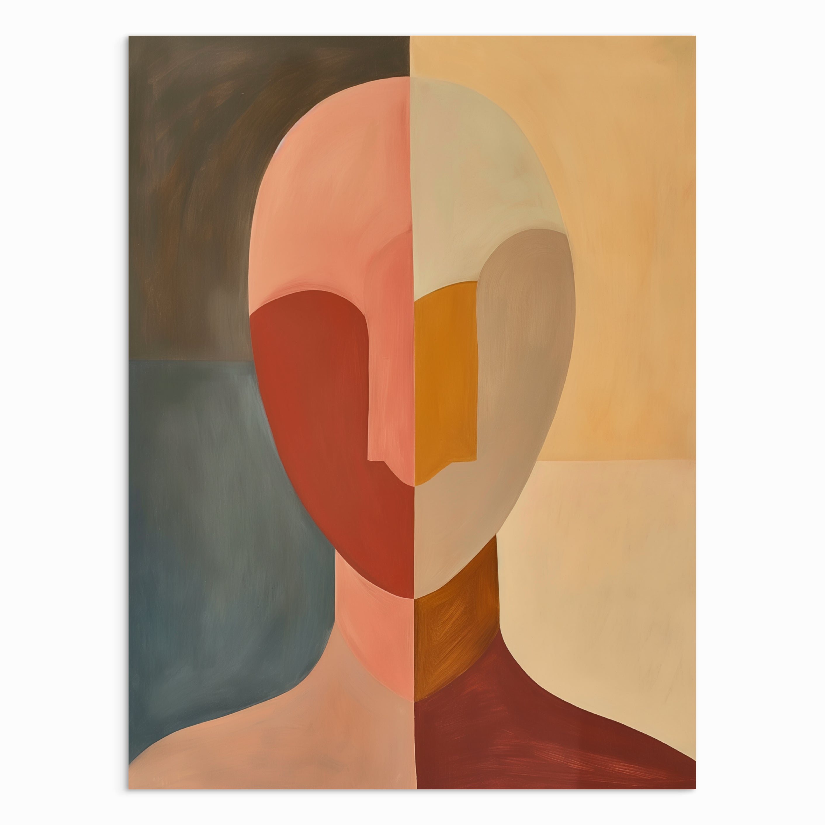 Fragmented Identity Colourful Modern Abstract Portrait Sitting Room ...