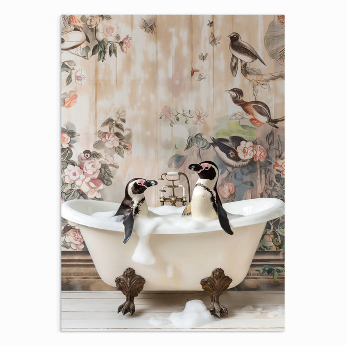 Penguin Pals in a Bubble Bath