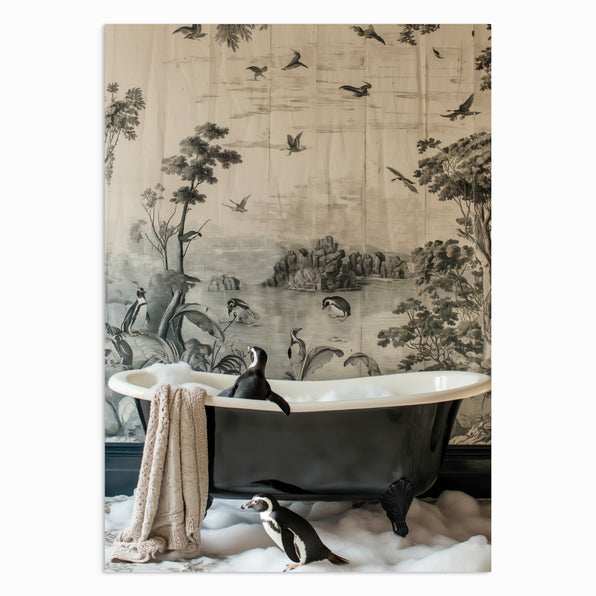 Penguins’ Dreamy Bath Time