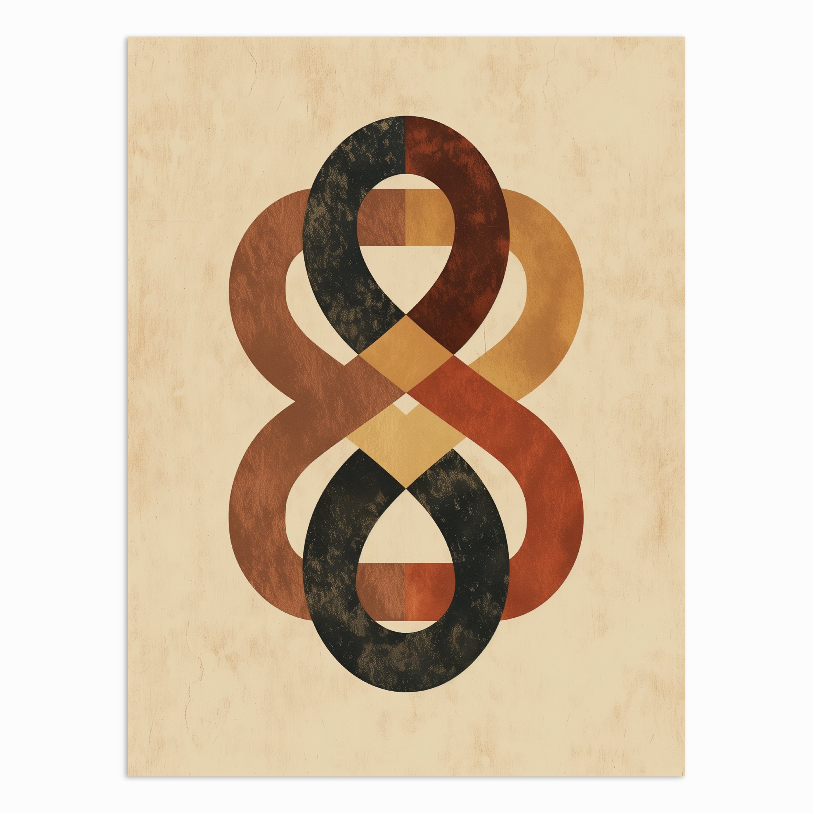 Infinity Loop Modern Abstract Art Print in Warm Tones – Artworld