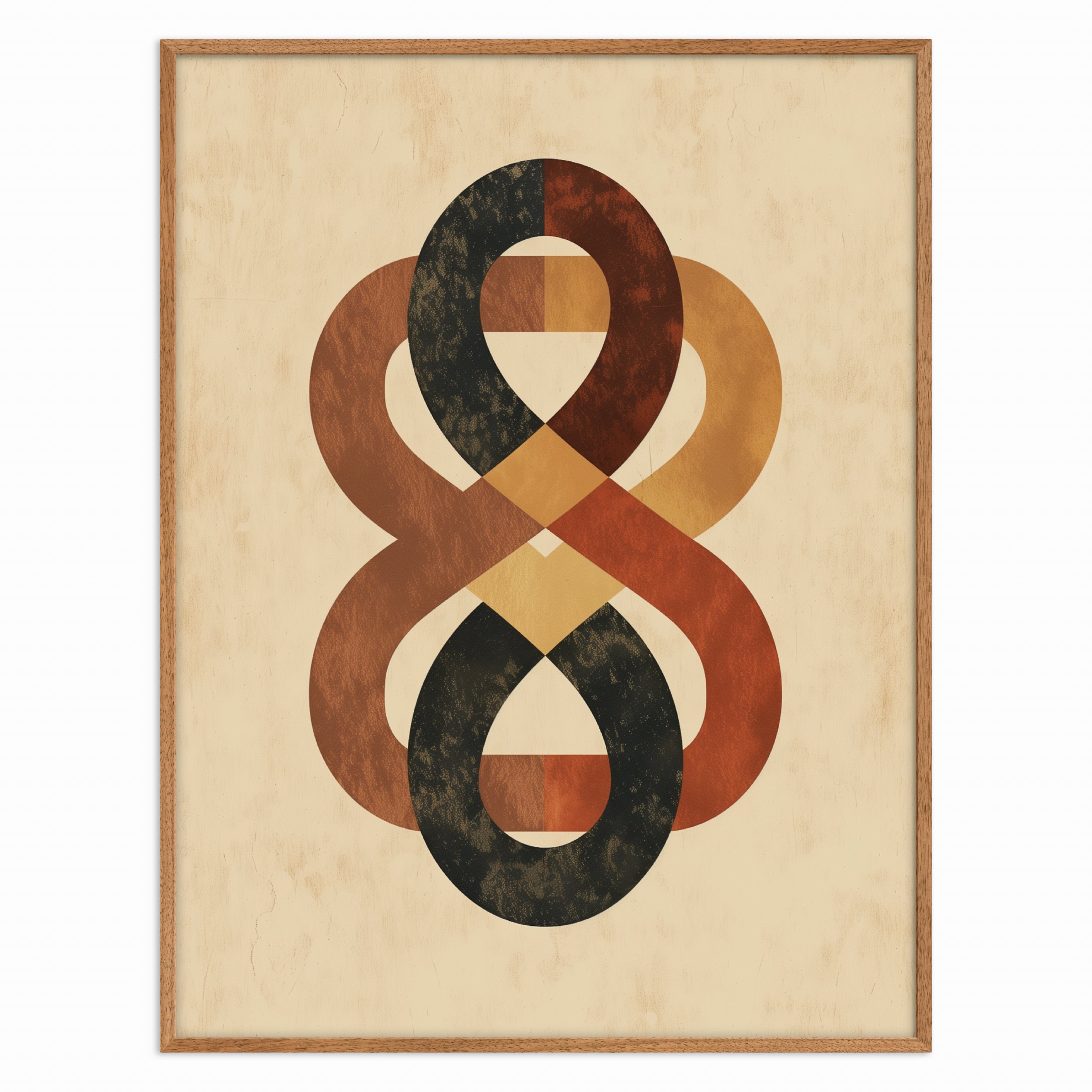 Infinity Loop Modern Abstract Art Print in Warm Tones – Artworld
