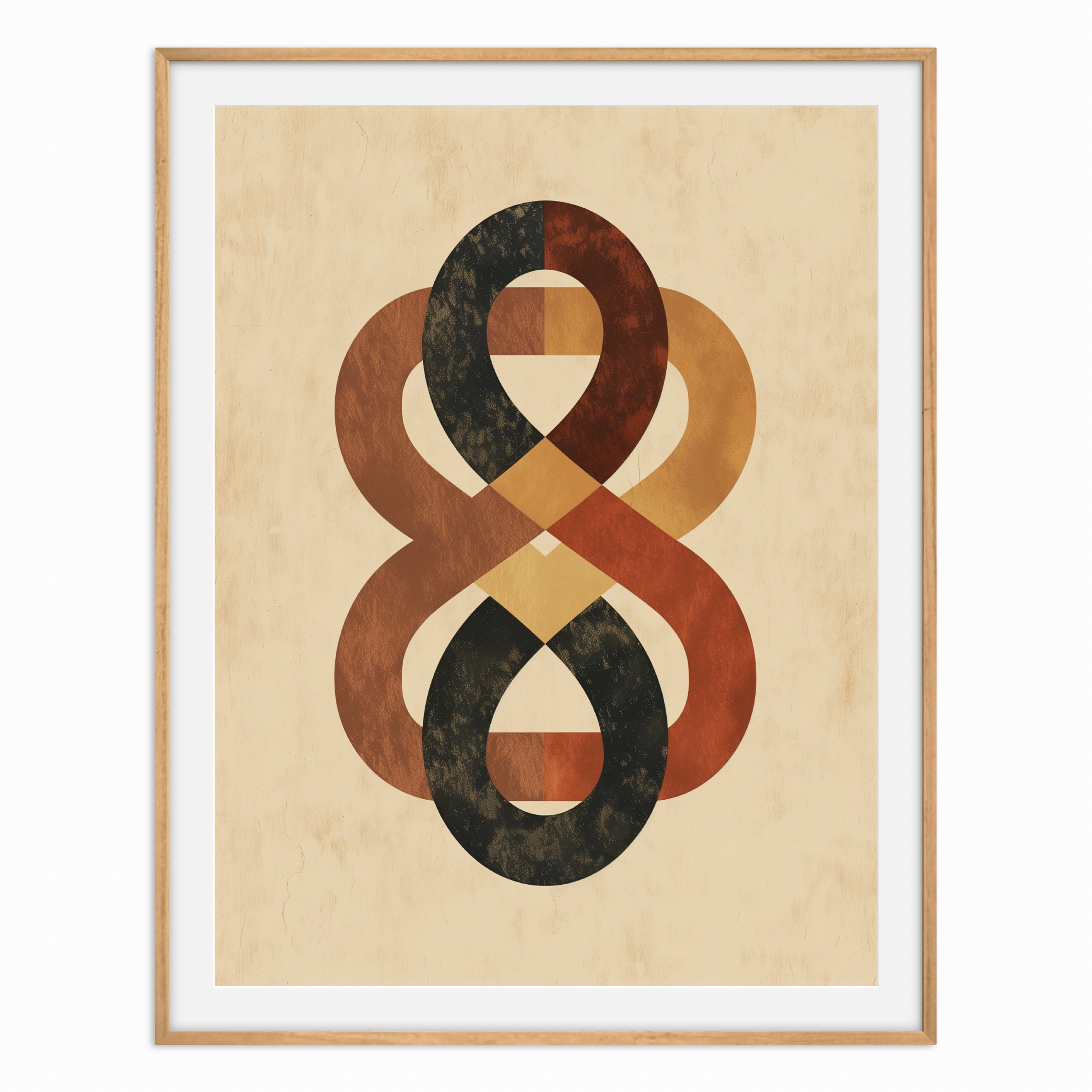 Arte Infinito Infinity Loop Modern Abstract Art Print in Warm Tones – Artworld