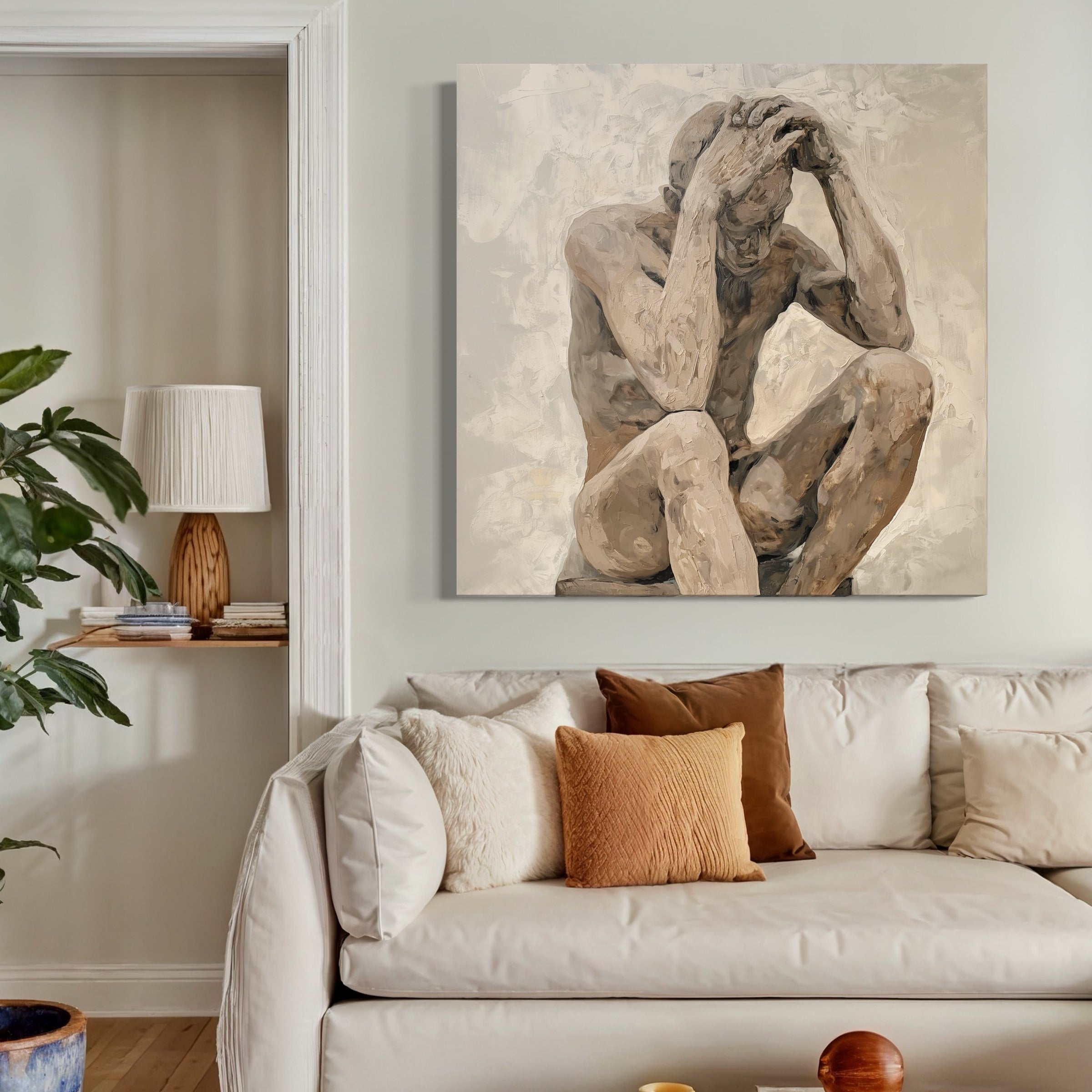 Thinking Paintings Abstract The Weight of Thoughts Emotional Abstract Art Print for Minimalist ...