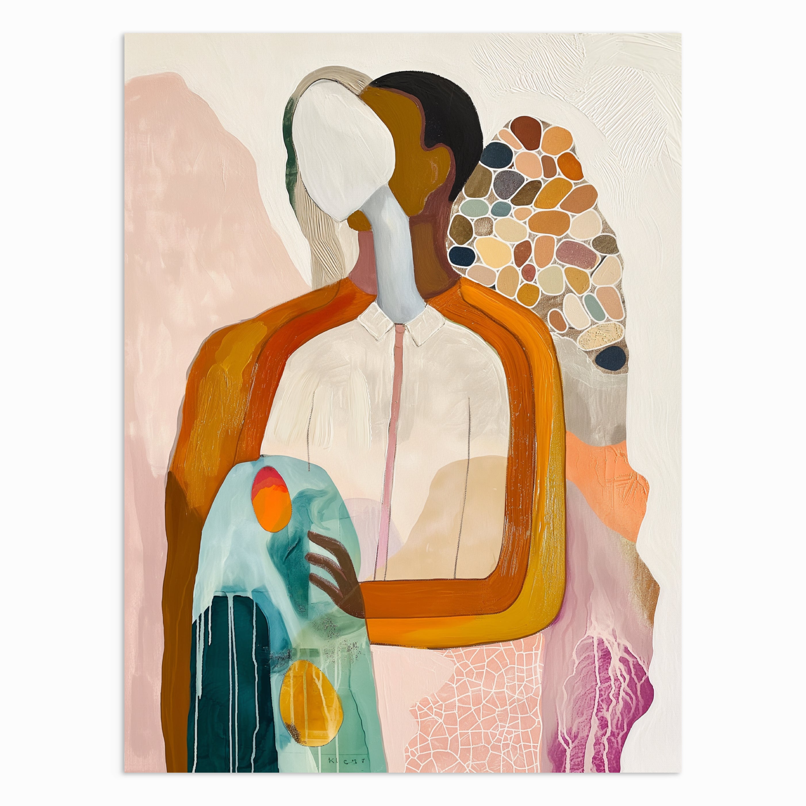 Conversation Abstract Silent Conversation Abstract Minimalist Portrait Painting for ...