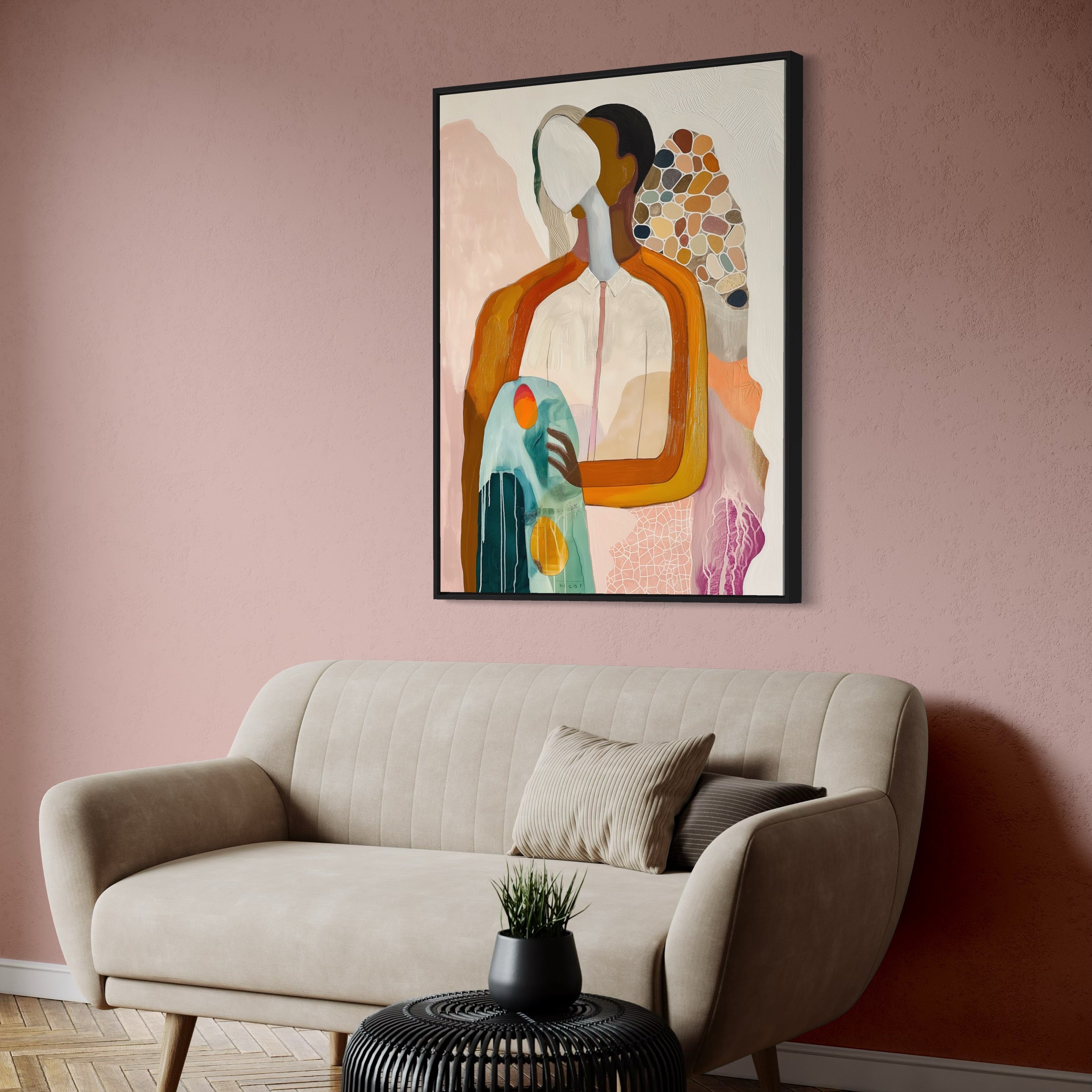 Conversation Abstract Silent Conversation Abstract Minimalist Portrait Painting for ...