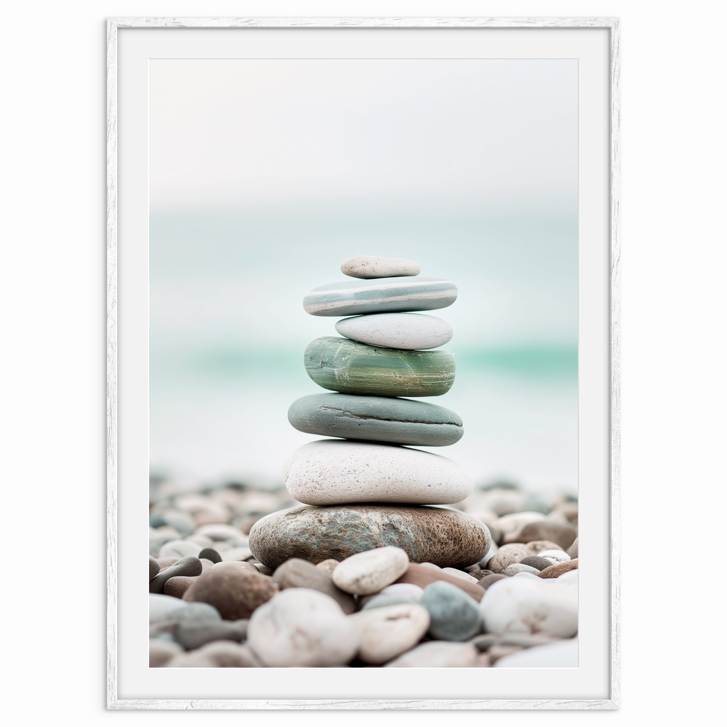 Zen Stones Tranquil Pebble Stack Coastal Themed Wall Decor – Artworld