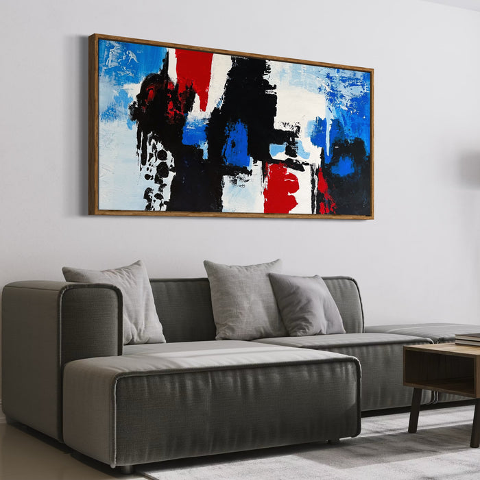 Framed Original Abstract Painting - Urban Pulse by MOWZU