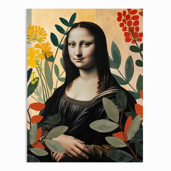 Floral Mona Lisa Wall Art