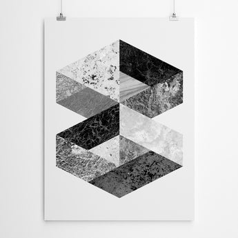 Abstract Black And White Art Print - Artworld