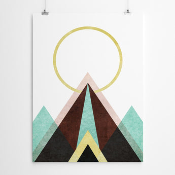 Abstract Geometric Mountain Wall Art - Artworld