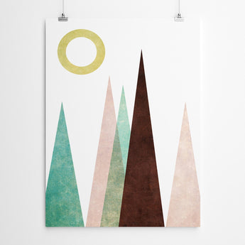 Artworld Wall Art Abstract Mountain Geometric Wall Art Print 28