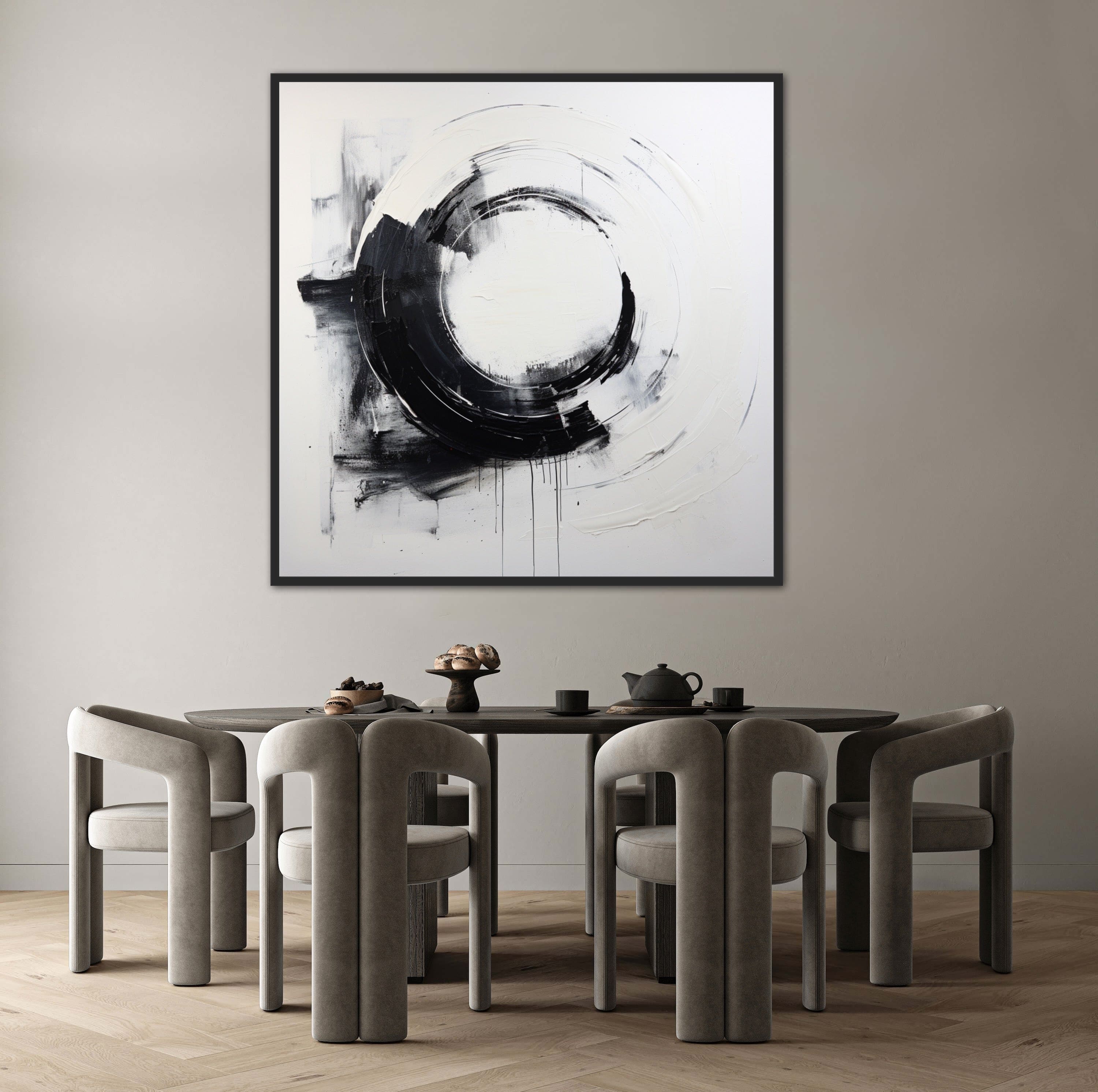 Zen Abstract Black And White Abstract Modern Zen Art Framed Abstract Art – Artworld
