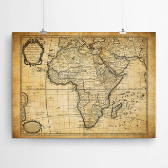 Africa Vintage Map Canvas Print