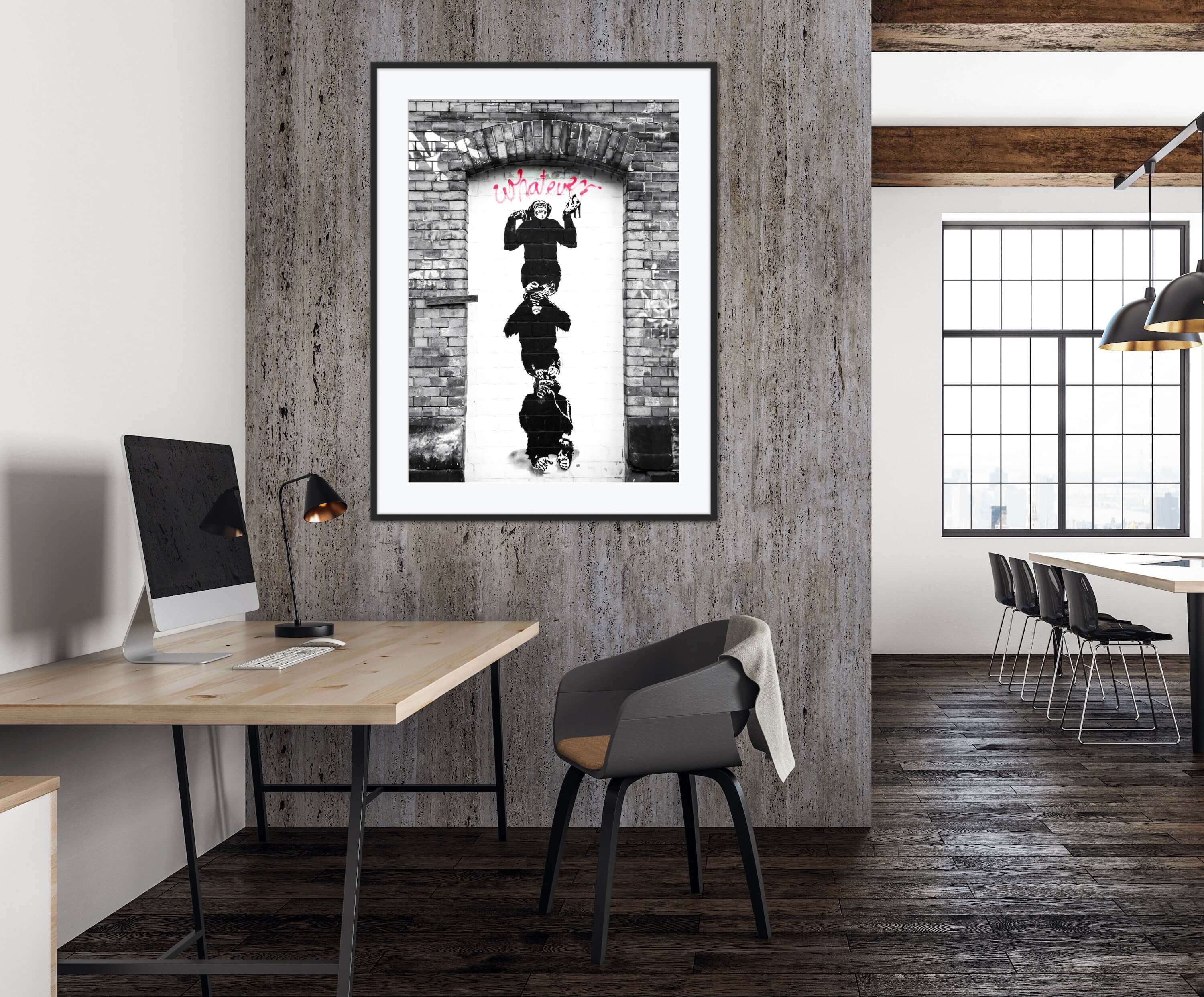 Banksy Graffiti Canvas Art: Behind the Curtain, Boy Room Decor Banksy Graffiti Canvas Art: Behind the Curtain, Boy Room Decor