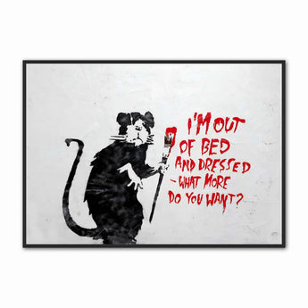 Artworld Wall Art Banksy Poster - Out of Bed And Dressed Rat