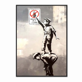 Artworld Wall Art Banksy Posters - Graffiti Is A Crime Street Art