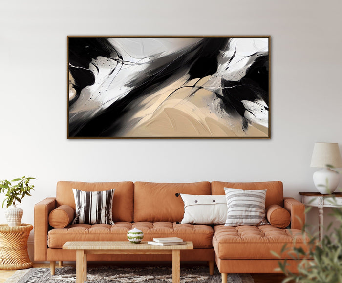 Black and Beige Abstract Art