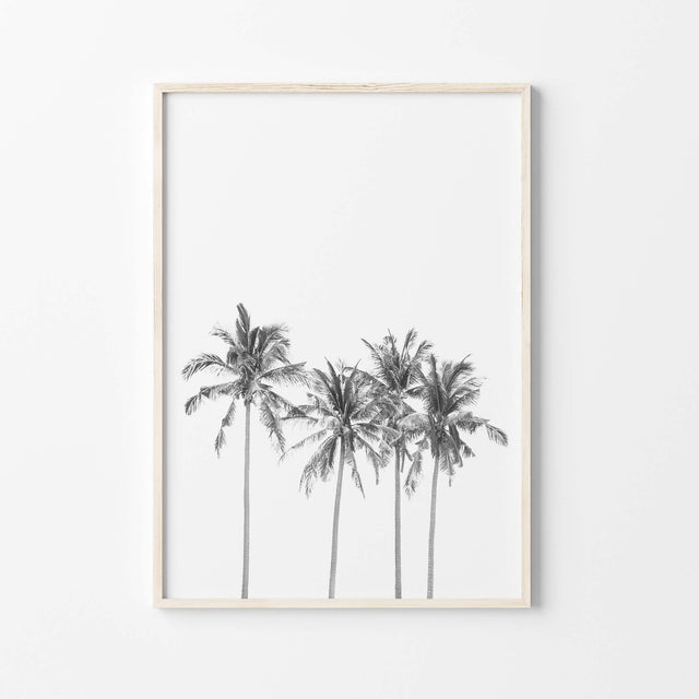 Black and white beach Art Print Artworld