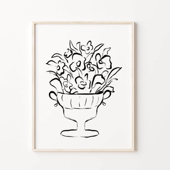 Artworld Wall Art Black and white botanical print 503