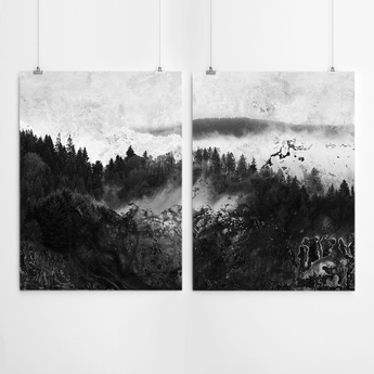 Black And White Forest Painting