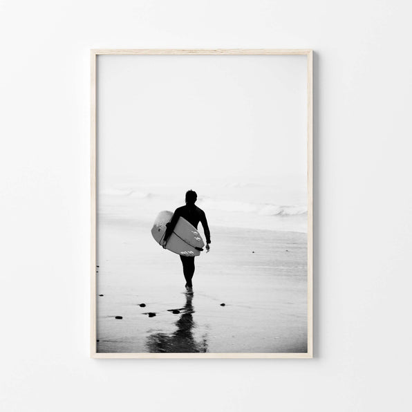 Artworld Wall Art Black and White Surf Print