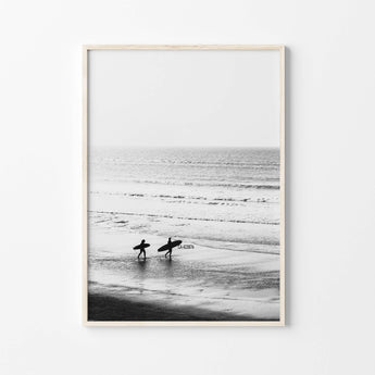 Artworld Wall Art Black and White Surfing Wall Art Print