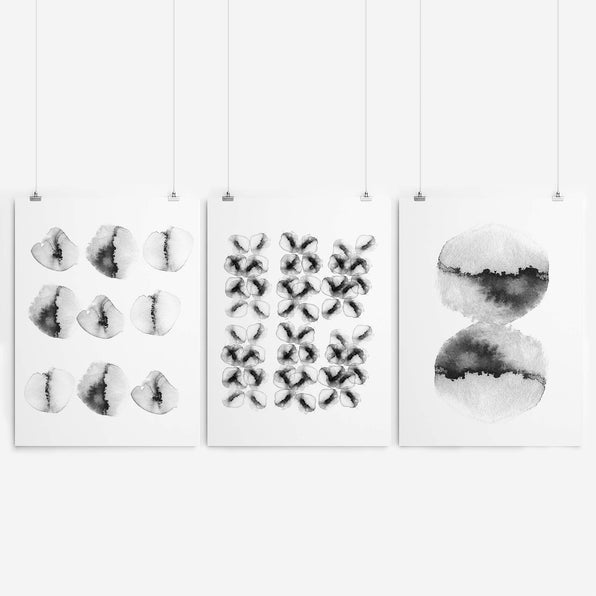 Artworld Wall Art Black And White Watercolour Abstract Art 60