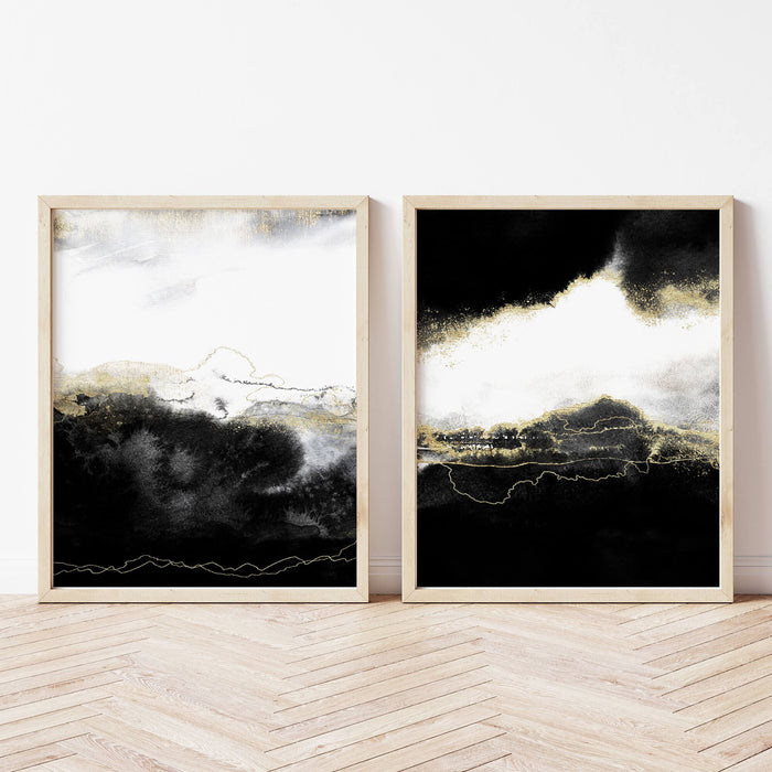 Black Gold Abstract Canvas Wall Art