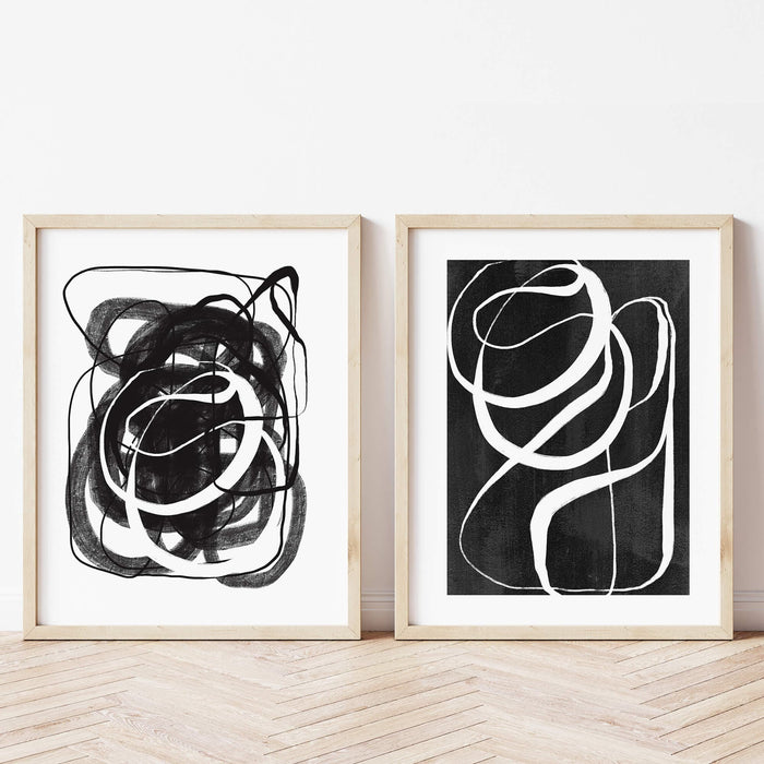 Black & White Abstract Art Print