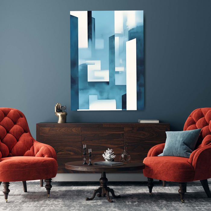 Blue Abstract Canvas Art