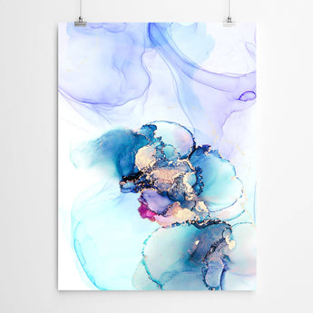 Artworld Wall Art Blue Abstract Canvas Print 69