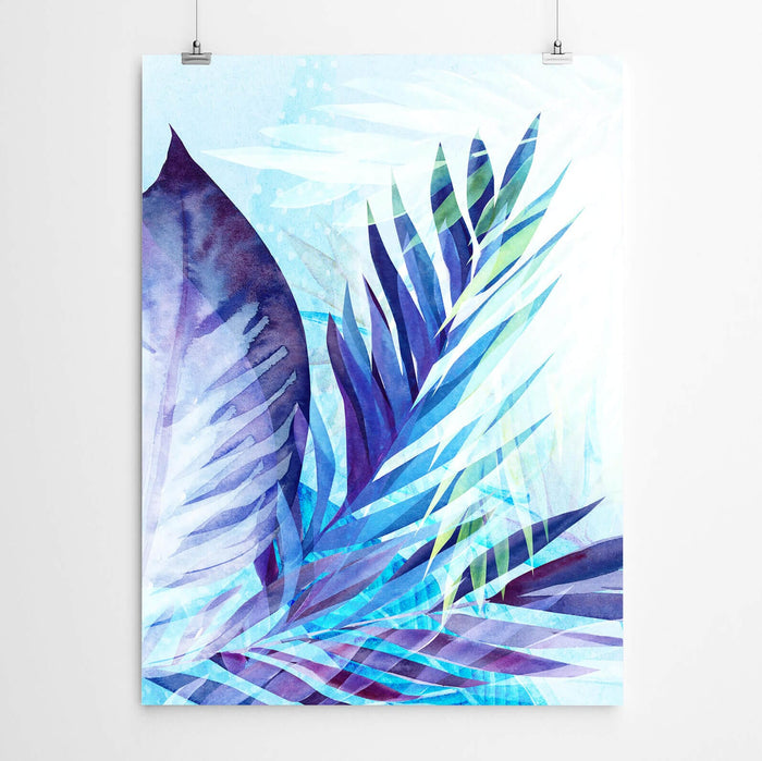 Blue Abstract Palms