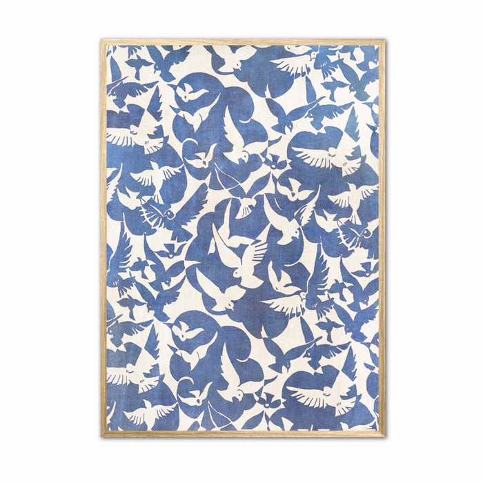 Blue Bird Pattern Poster